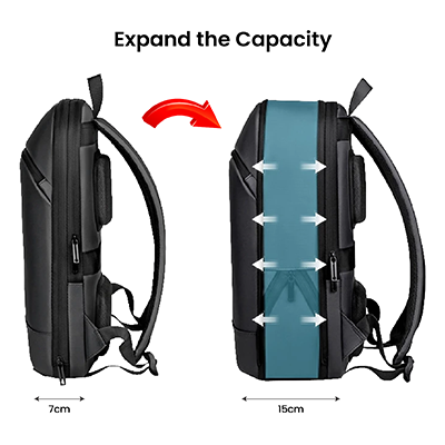 15.6" SLIM Expandable Laptop Backpack 07